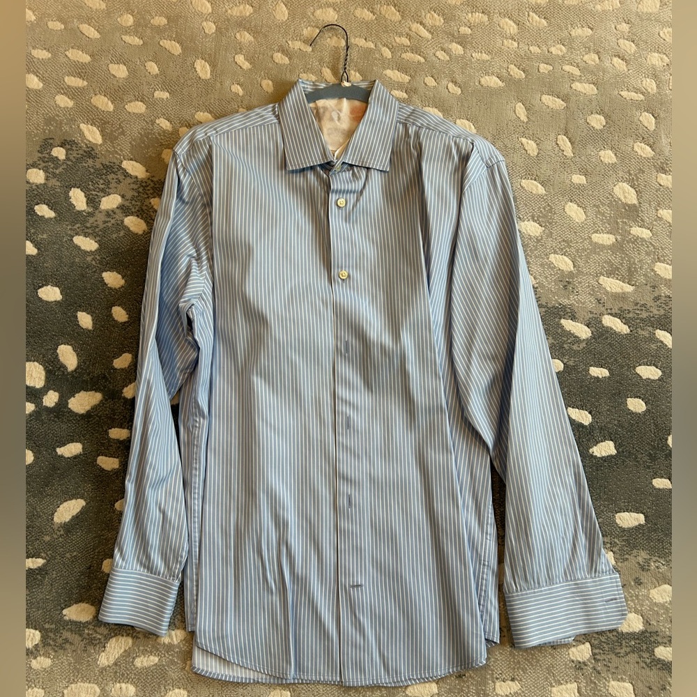 Banana Republic Light Blue and White Pinstripe Dress Shirt